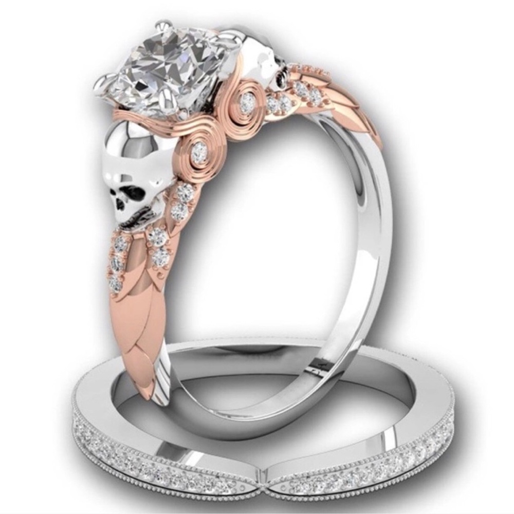 π Skull Set CZ Rings NEW Sizes 6-10
